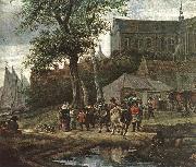 RUYSDAEL, Salomon van Tavern with May Tree (detail) af France oil painting artist